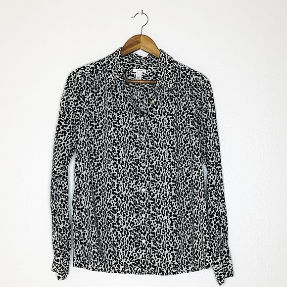 J. Crew Tops - JCREW animal print button up blouse New size 8